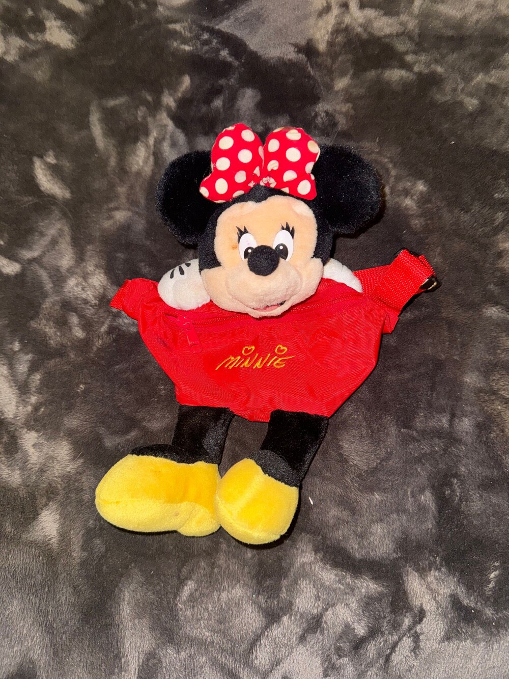 Minnie Mouse Plush Red Fanny Pack Walt Disney World Adjustable Strap